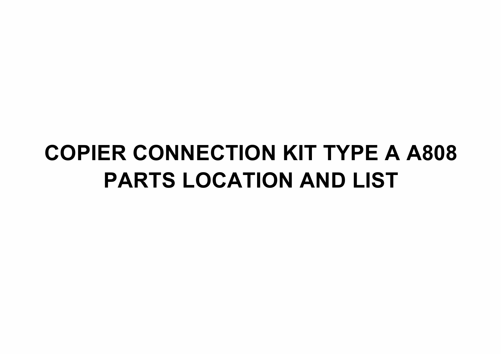 RICOH Options A808 COPIER-CONNECTION-KIT-TYPE-A Parts Catalog PDF download-1